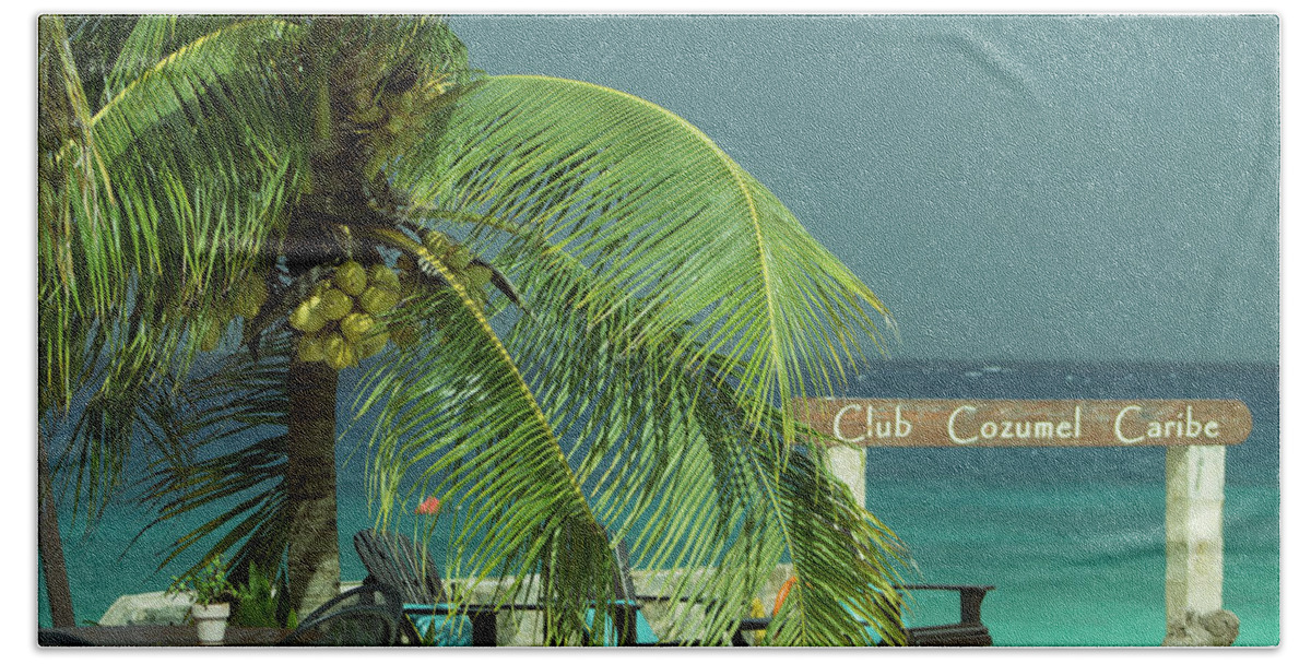 Cozumel Beach Towel featuring the photograph Club Cozumel Caribe by Fred Boehm