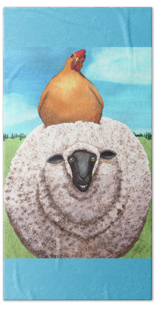 Chicken Beach Towel featuring the painting Cluck Ewe by Catherine G McElroy