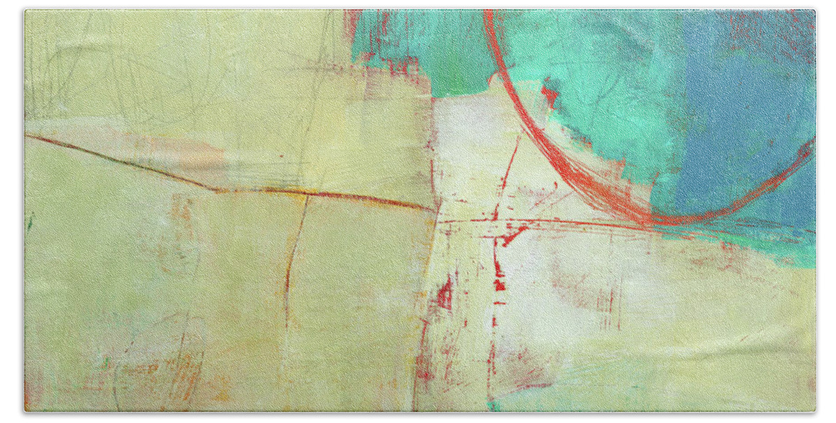 Jane Davies Beach Towel featuring the painting Coastal Fragment #7 by Jane Davies