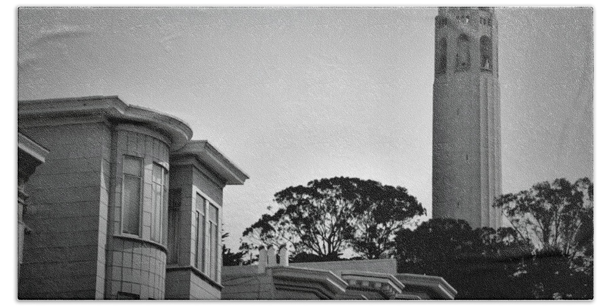 San Francisco Beach Towel featuring the photograph Coit Tower by Spencer Hughes