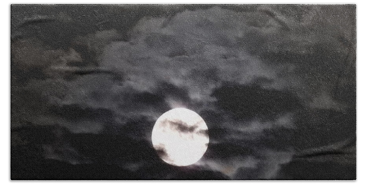 Moon Beach Towel featuring the photograph Cold Moon Of Winter by Jan Gelders
