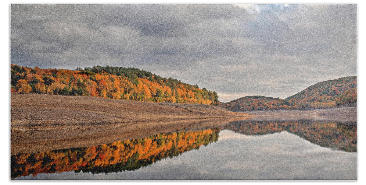 Waterscape Beach Towel featuring the photograph Colebrook Reservoir - in drought by Tom Cameron