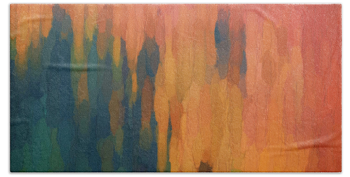 Abstract Beach Sheet featuring the digital art Color Abstraction XLIX by David Gordon