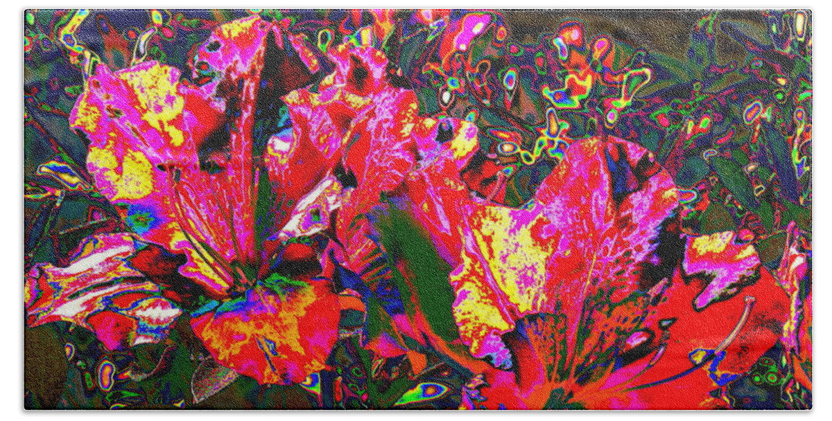 Flower Beach Towel featuring the digital art Color Climax by Larry Beat