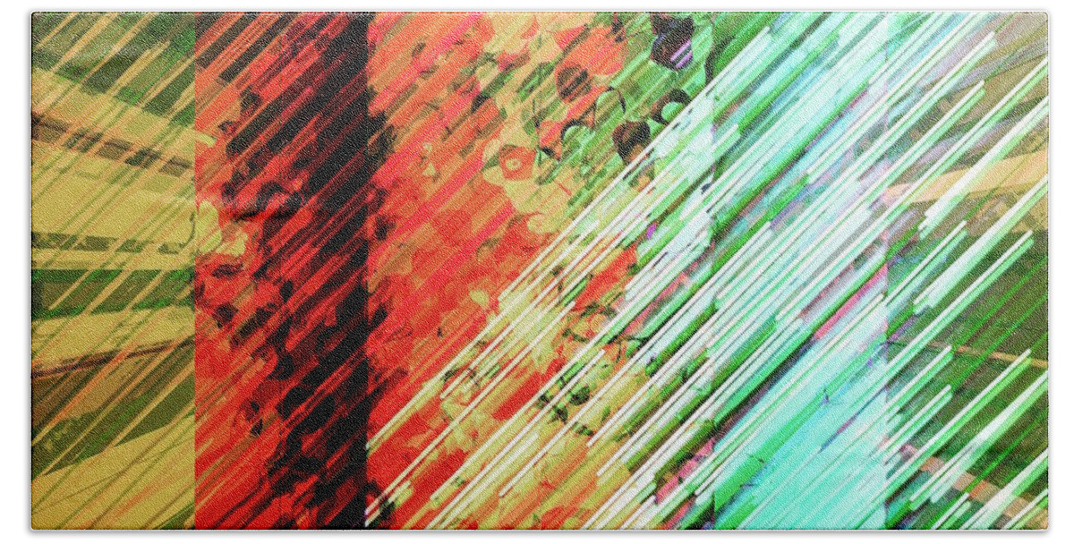 Art Beach Towel featuring the digital art Color Stripes by Marko Sabotin