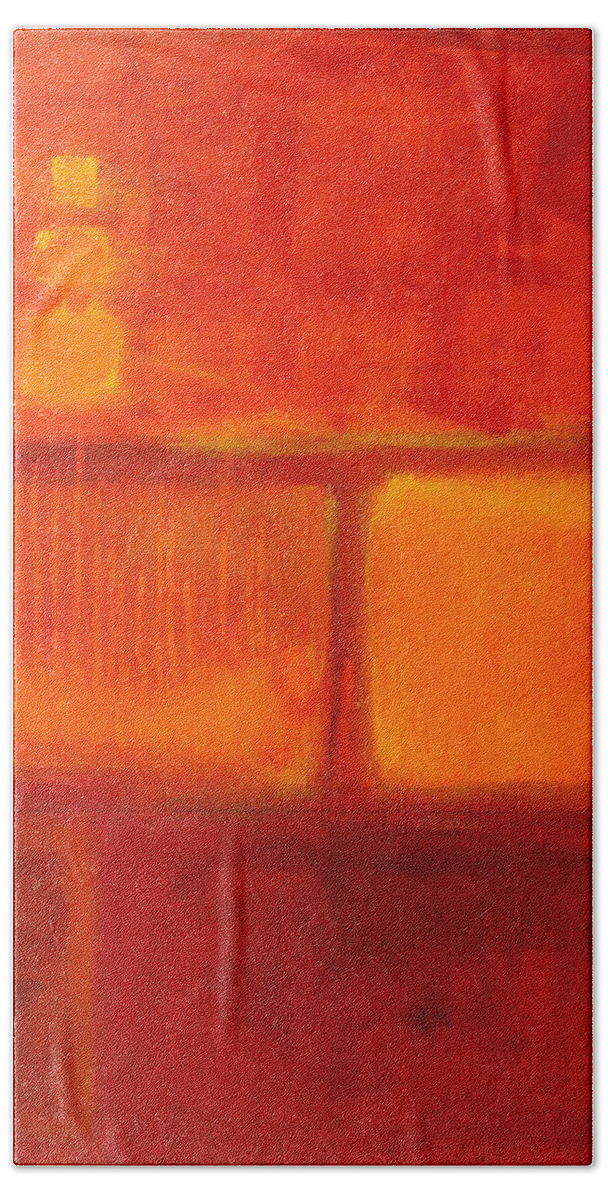 Red Beach Towel featuring the painting Color Study Red by Nancy Merkle