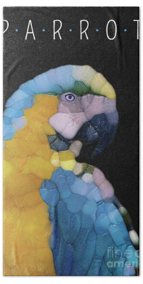 Parrot Beach Towel featuring the digital art Colorful Glass Parrot by Phil Perkins