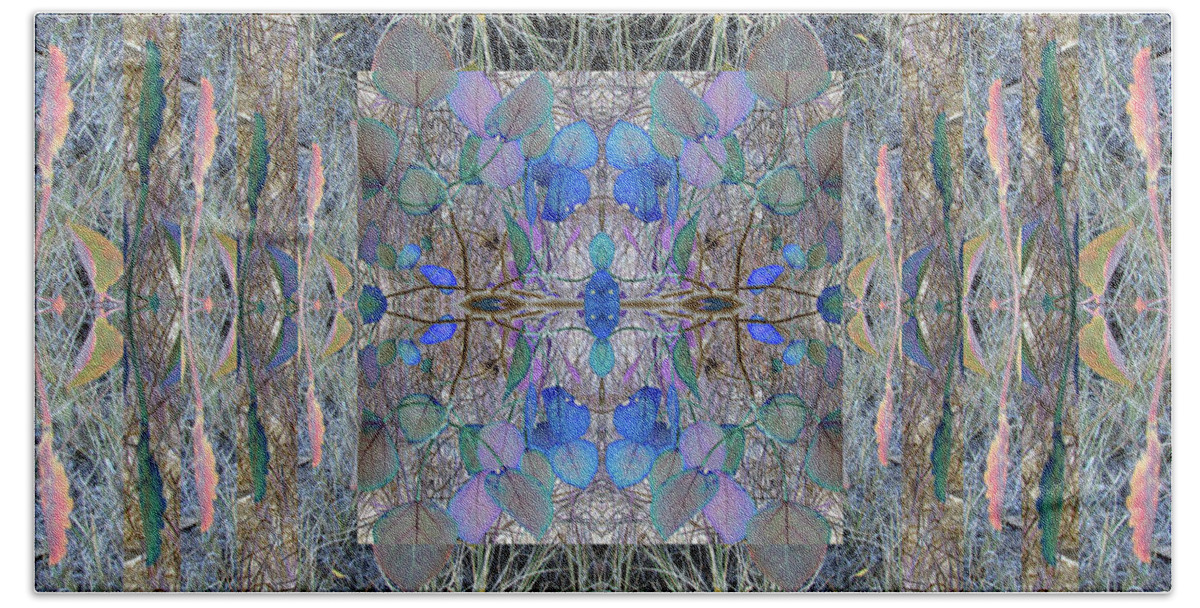 Mandala Beach Towel featuring the digital art Colorized Aspen Kaleidoscope by Julia L Wright