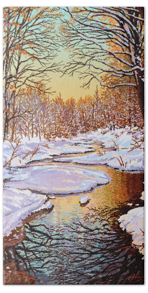 Winter Beach Towel featuring the painting Colors of Winter by Hans Neuhart