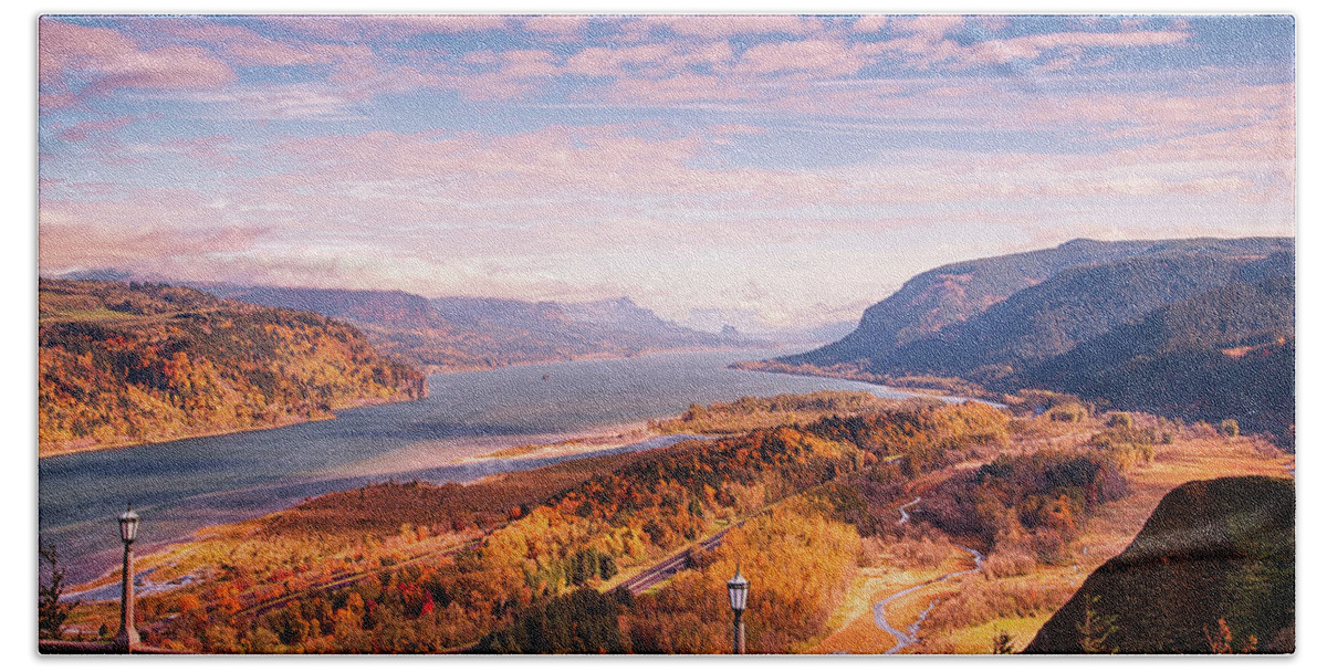 Portland Beach Towel featuring the photograph Columbia River by Raf Winterpacht