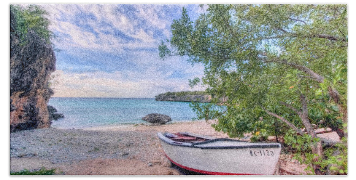 Curacao Beach Sheet featuring the photograph Come to Curacao by Nadia Sanowar