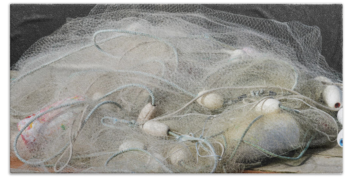 Astoria Beach Towel featuring the photograph Commercial Fishing Nets by Robert Potts