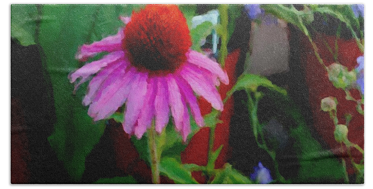 Sunflowers Beach Towel featuring the painting Coneflower by Michael Thomas