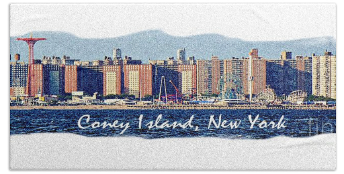 Coney Island Beach Towel featuring the photograph Coney Island NY by Lilliana Mendez