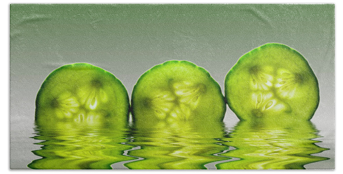 Cucumber Beach Sheet featuring the photograph Cool as a Cucumber Slices by David French