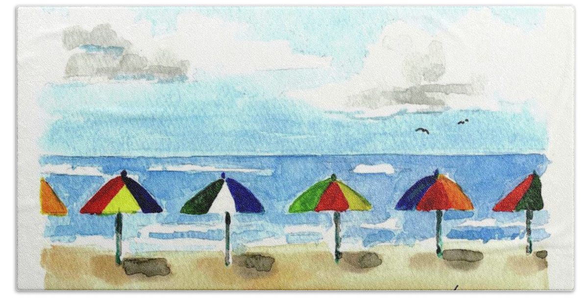 Beach Beach Sheet featuring the painting Cool Shades by Adele Bower