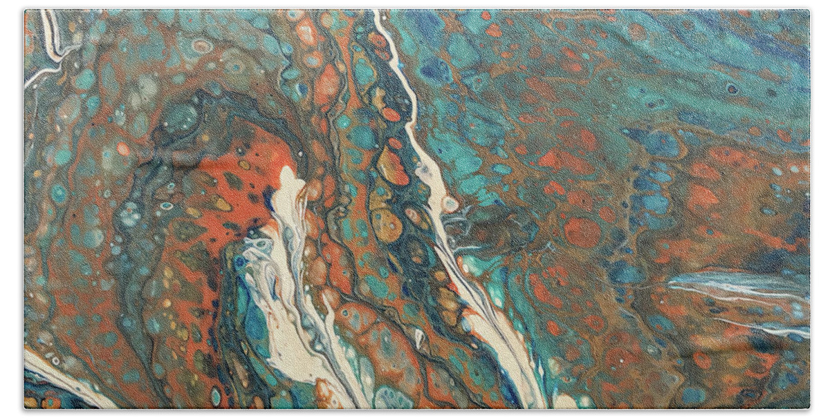 Acrylic Beach Towel featuring the painting Copper Canyon by Teresa Wilson