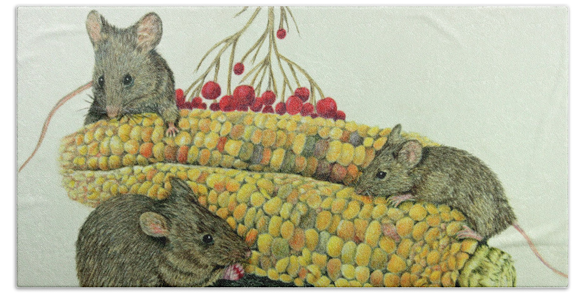 Colored Beach Sheet featuring the drawing Corn Meal by Terri Mills