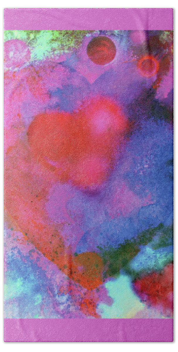 Love Beach Sheet featuring the painting Cosmic Love by John Dyess