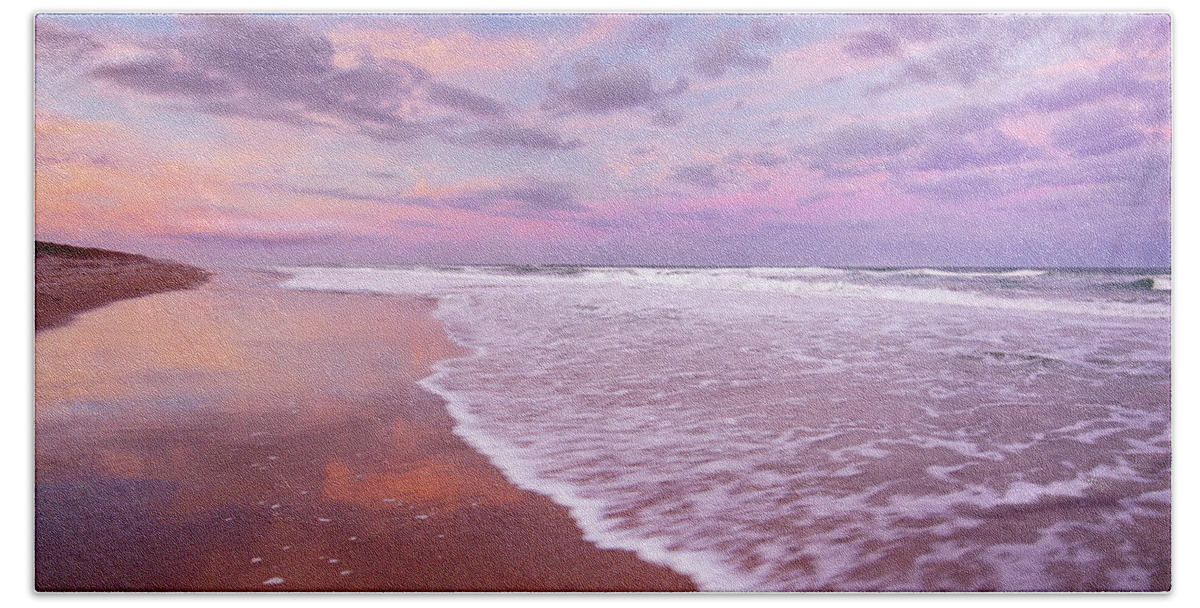Cotton Candy Beach Sheet featuring the photograph Cotton Candy Sunset. by Evelyn Garcia