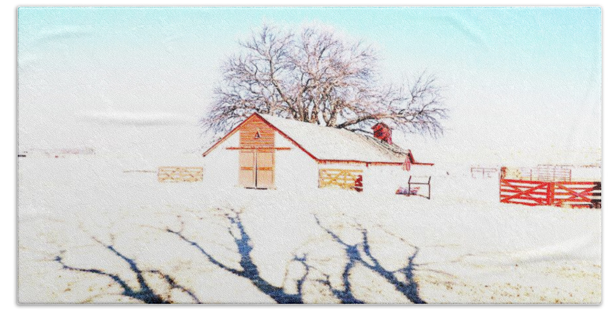 Ranch Beach Towel featuring the photograph Cottonwood Ranch, Kansas by Merle Grenz