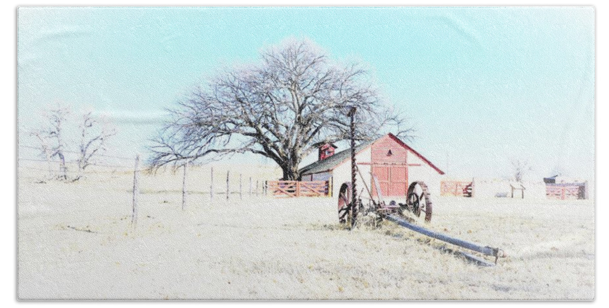Rural Landscape Beach Sheet featuring the photograph Cottonwood Ranch by Merle Grenz