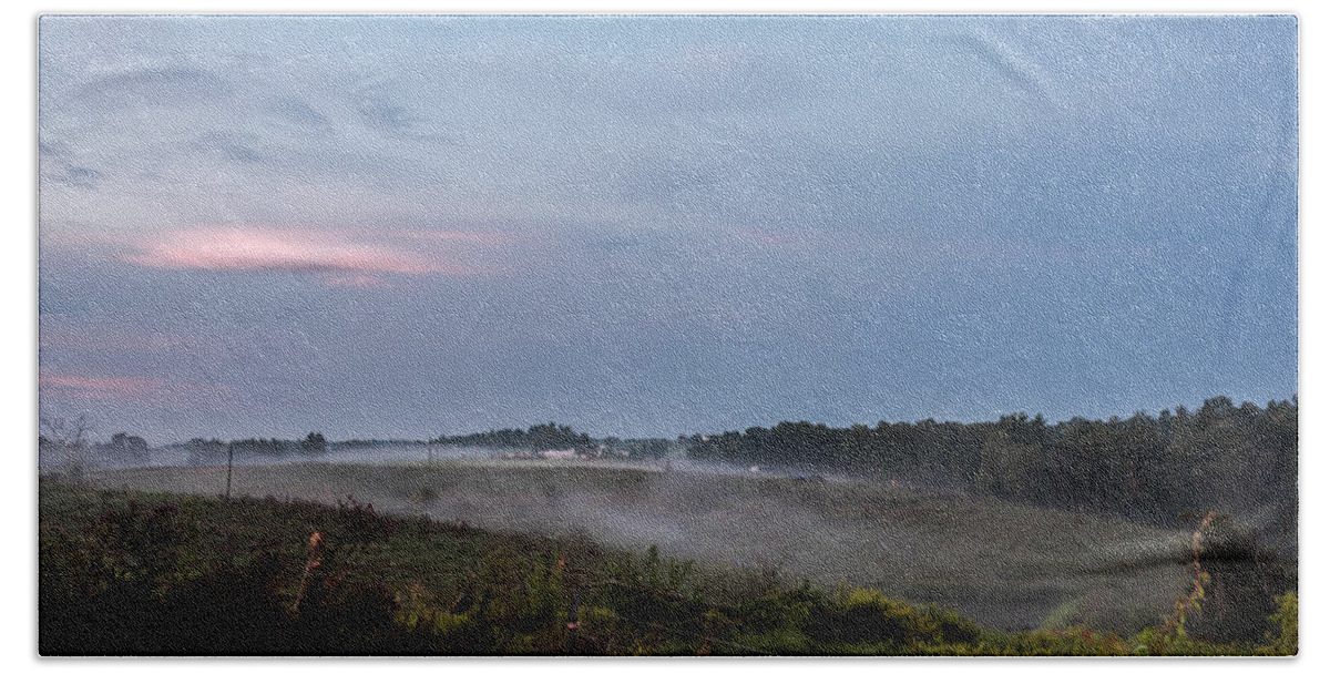 Country Beach Towel featuring the photograph Country Fog by Holden The Moment