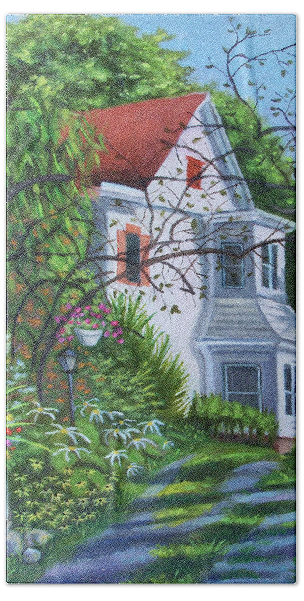 House Beach Towel featuring the painting Country Home by Madeline Lovallo