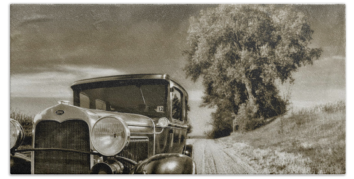 Cars Beach Sheet featuring the photograph Country Lane by John Anderson