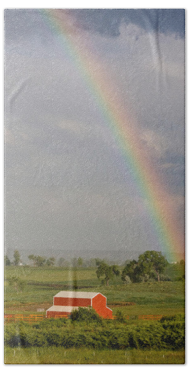 Rainbow Beach Towel featuring the photograph Country Rainbow by James BO Insogna