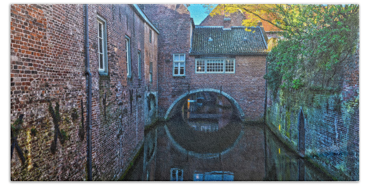 Netherlands Beach Sheet featuring the photograph Covered Canal in Den Bosch by Frans Blok