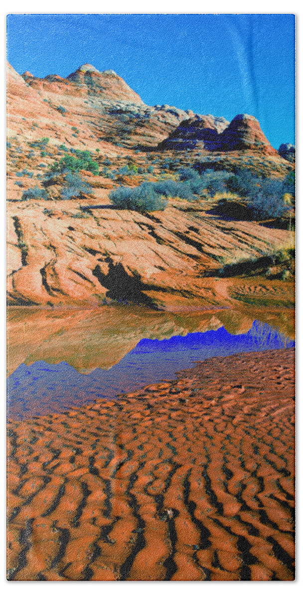 Coyote Buttes Beach Sheet featuring the photograph Coyote Buttes Reflection by Frank Houck