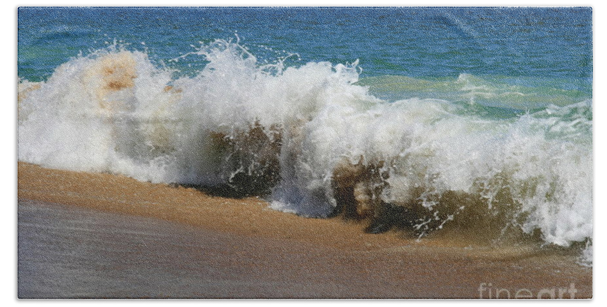 Ocean Seascape Beach Towel featuring the photograph Crashing Wave No. 2 by Neal Eslinger