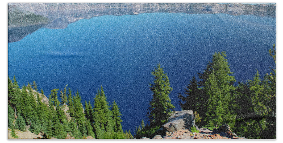 Crater Lake West Rim Beach Towel featuring the photograph Crater Lake 7 by Frank Wilson