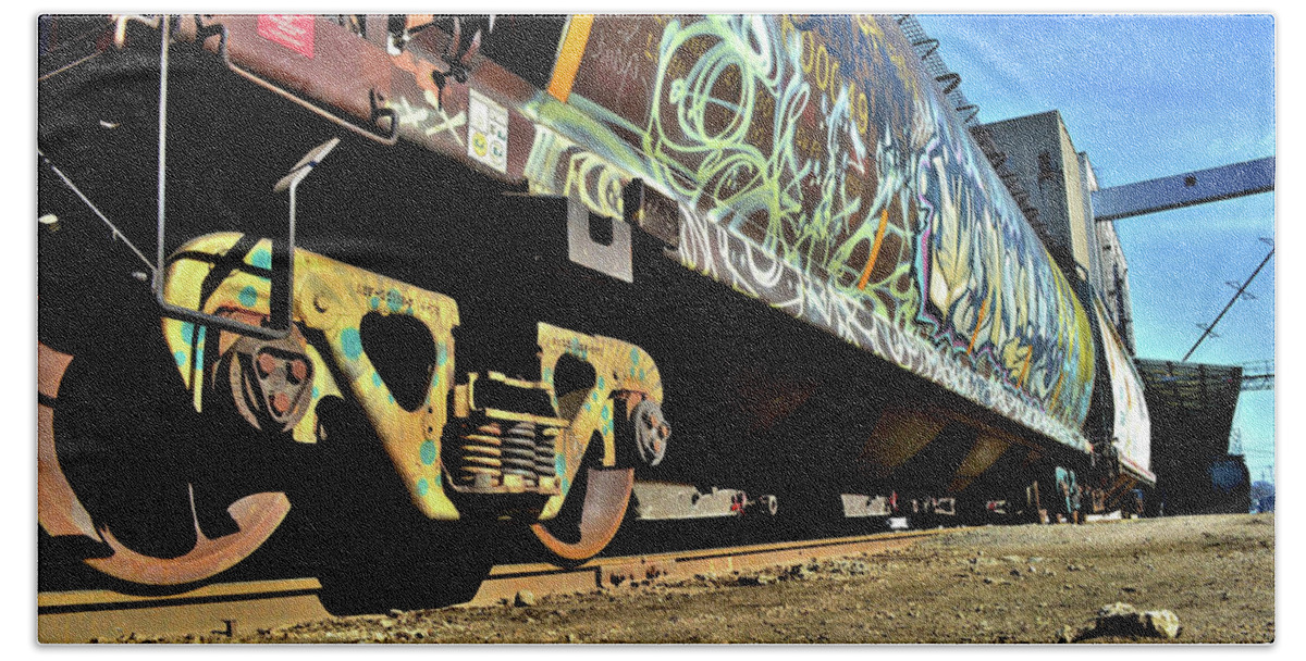 Trains Beach Towel featuring the photograph Crazy Train by Susie Loechler
