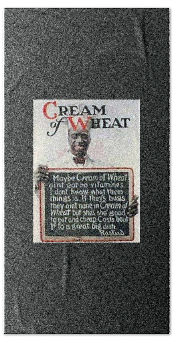Black Americana Beach Towel featuring the digital art Cream of Wheat Rastus by Kim Kent