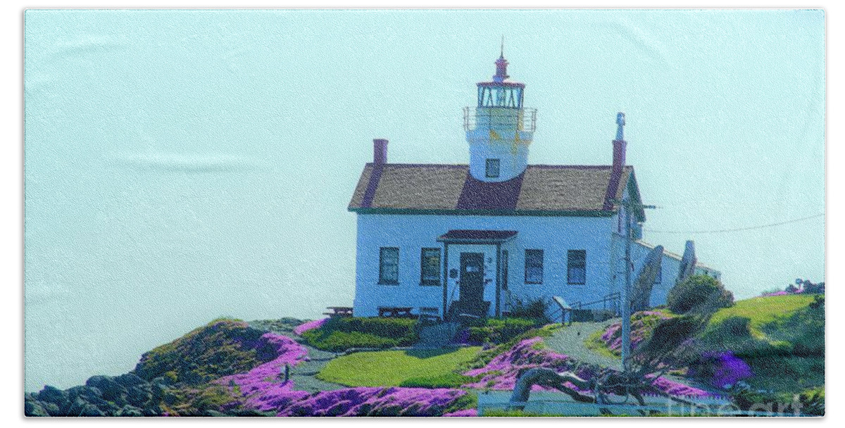 Lighthouse Beach Towel featuring the photograph Crescent City Lighthouse by Merle Grenz