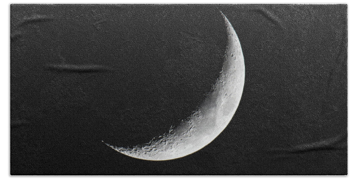 Crescent Moon Beach Towel featuring the photograph Crescent Moon by Darryl Hendricks