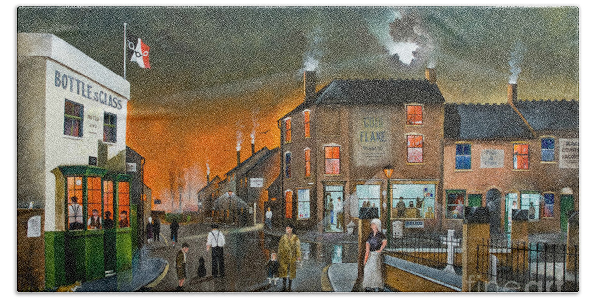 England Beach Towel featuring the painting The Blackcountry Museum- England by Ken Wood