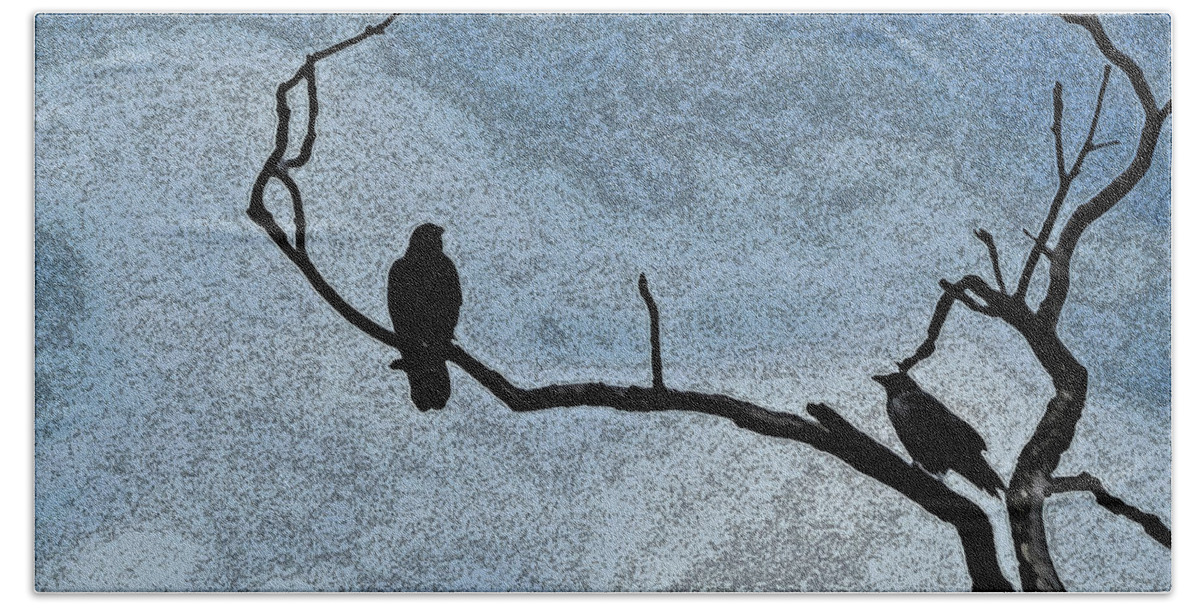 Sandra Church Beach Sheet featuring the photograph Crows On A Branch by Sandra Church