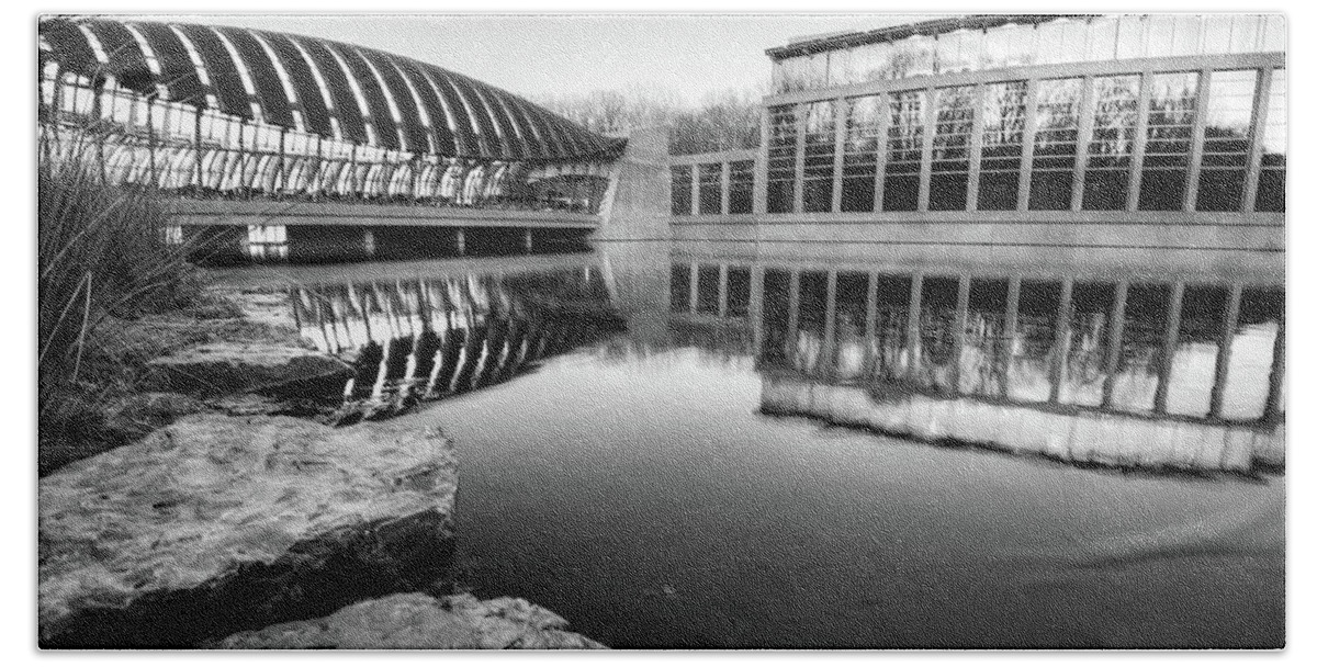 America Beach Towel featuring the photograph Crystal Bridges Museum - Black and White Edition - Bentonville Arkansas by Gregory Ballos