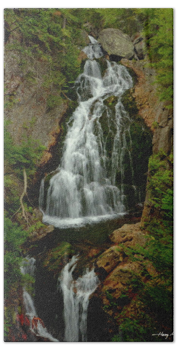 Waterfalls Beach Towel featuring the photograph Crystal Cascade 2 by Harry Moulton