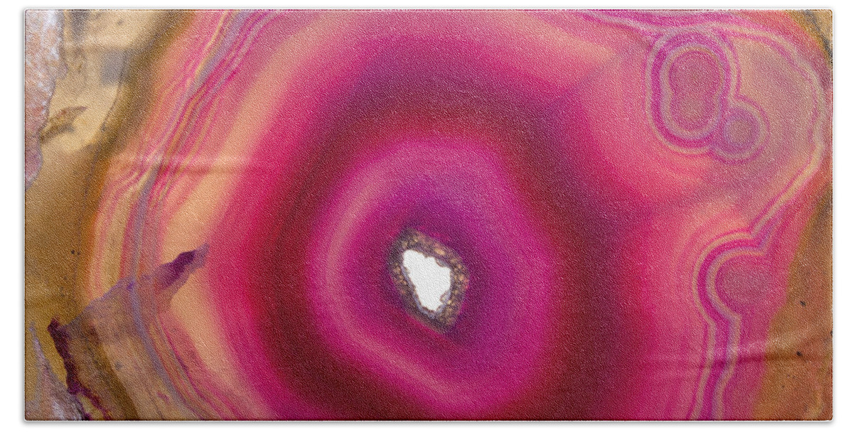 Agate Beach Towel featuring the photograph Crystal Geode - Close-up by Anthony Totah