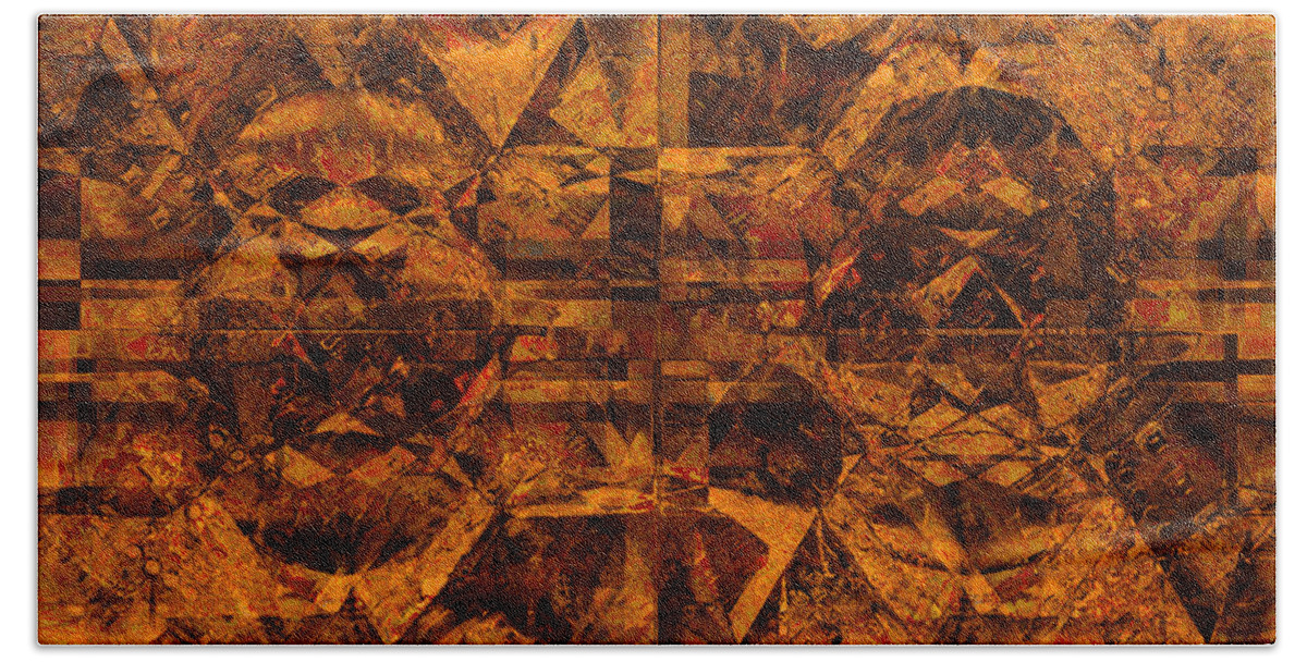 Cubist Abstract Beach Sheet featuring the photograph Cubism Abstract Gold Rust by Suzanne Powers