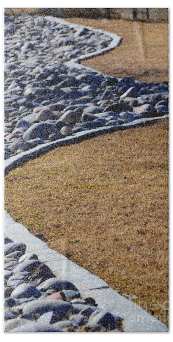 Rock Beach Towel featuring the photograph Curvy path by Robert WK Clark