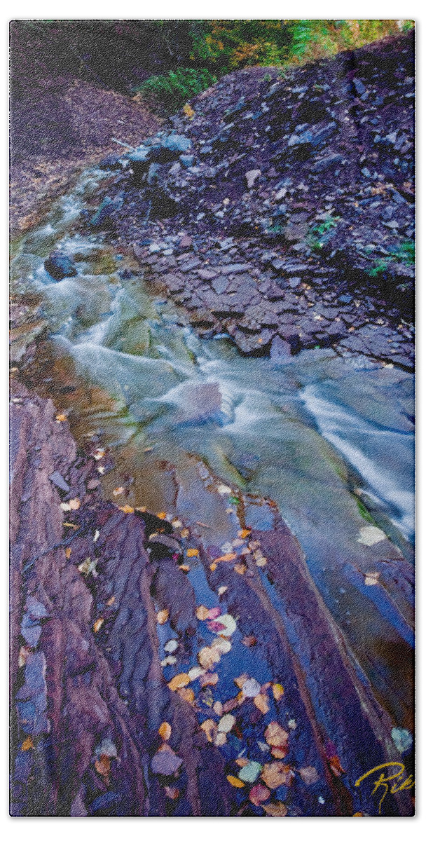 Autumn Beach Towel featuring the photograph Cut Face Creek by Rikk Flohr