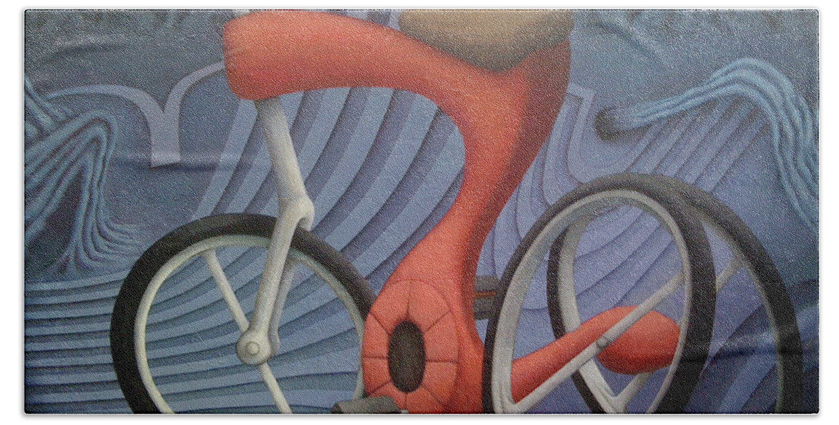 Painting Acrylic Canvas Paint Brush Art Top Selling Most Views Abstract Life Nature Kevinjohngraham Beach Towel featuring the painting Da Bike by Kevin J Graham