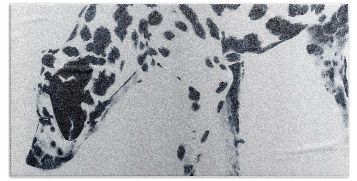 Dalmation Beach Towel featuring the painting Dalmation by John Neeve