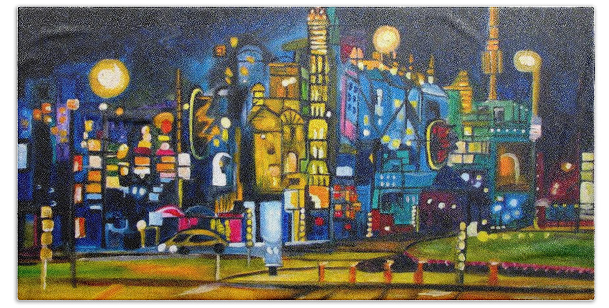 Cityscape Beach Towel featuring the painting Dam Square by Patricia Arroyo