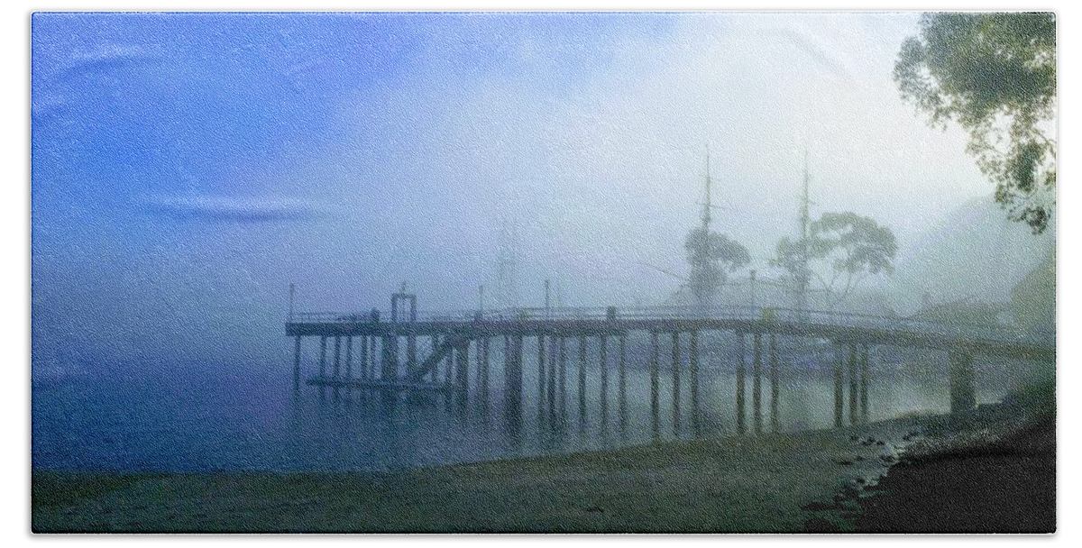 Dana Point Beach Sheet featuring the photograph Dana Point Harbor When The Fog Rolls In by J R Yates